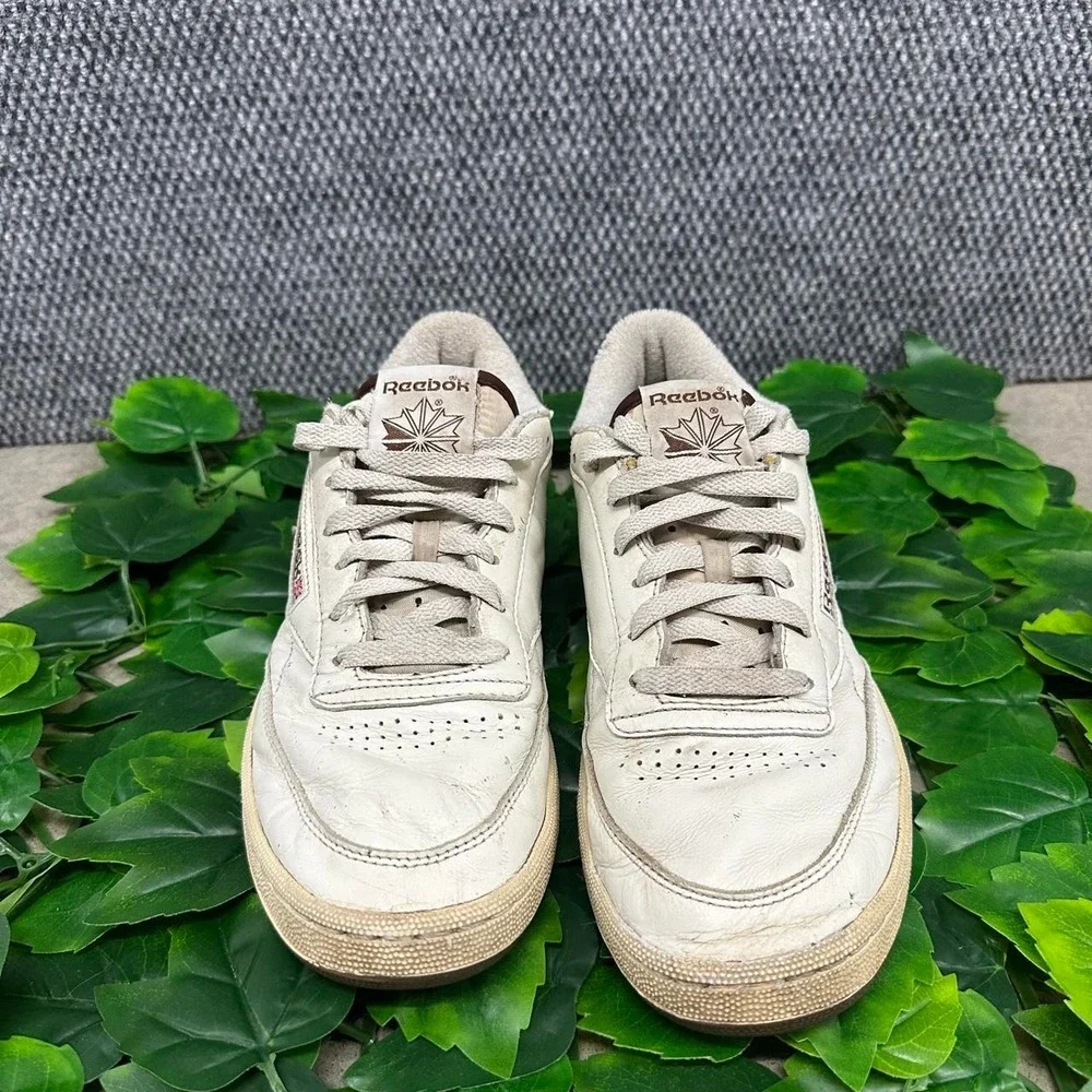 Reebok Club C 85 White Brown Leather Sneakers